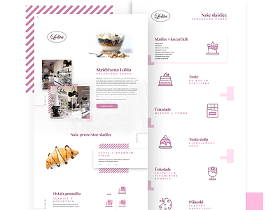 Lolita - Pastry shop branding colors design icon iconography icons minimal modern new pastry pastry shop pictures pink presentation shadows shop show typography ui white