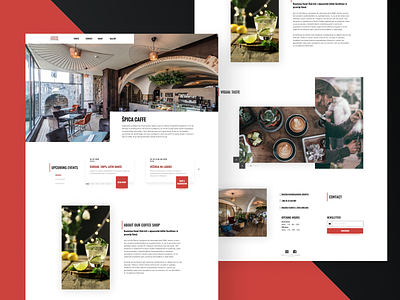 Landing page - Coffee shop clean coffee coffee shop contrast design events images info landing landing page minimal modern new newsletter photos showcase simple design ui ux white