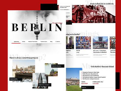 Visit Berlin - Design Concept berlin city colors concept design landing landing page minimal modern new redesign redesign concept simple travel traveling type typography ui ux