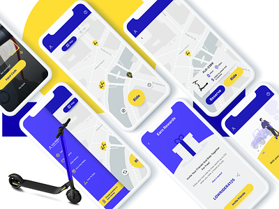 Electric Scooter App - More screens app branding colors design minimal modern new product ui ux