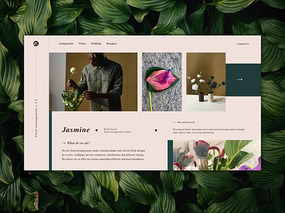 Floral arrangements studio - concept challenge design digital flat floral flowers font minimal serif font times times new roman web
