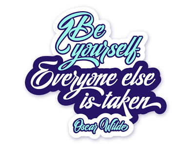 Be Yourself blue design inspiration logo quote type