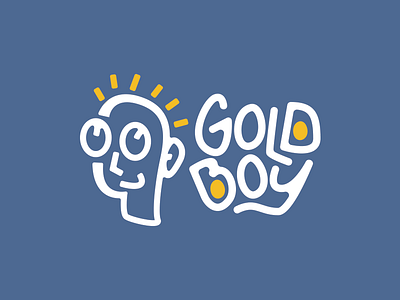 Gold Boy blue brand design gold lettering logo logos media simple typography vector white