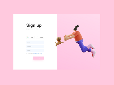 Sign up page
