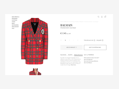 E-Commerce Shop - Single Item ecommerce design