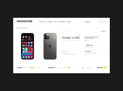 Product page - Moonstore \ ecommerce design ecommerce figma ui ux web website