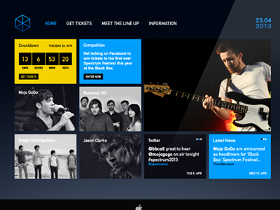Tiled Based Website Concept branding design festival interface metro music tile user web website