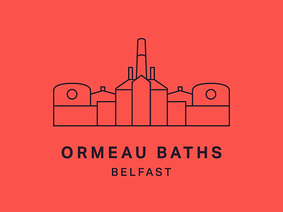 Ormeau Baths Branding brandin branding building illustration line logo vector