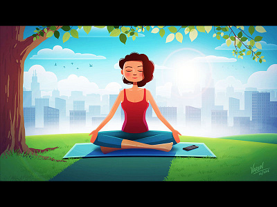 Yoga animation art drawing illustration mood morning photoshop sketch yoga