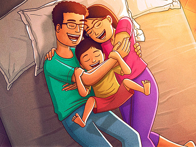 Just before the bedtime... :D animation art colour drawing family hug mood photoshop sketch sketching