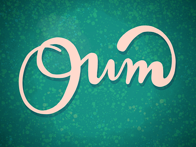Oum 3d brush lettering calligraphy good type lettering meditation mental health procreate script shadow typography yoga