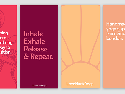 03 LoveHarte brand branding breath breathe color design illustration iphone logo mindfulness pilates social media design stories type typography ui vector yoga
