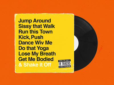 19 Tracks: Jump Around 1 hour 19tracks brand color design draplin exercise helvetica hiphop mixtape playlist rap record records stay home swiss typography vinyl vinyl record