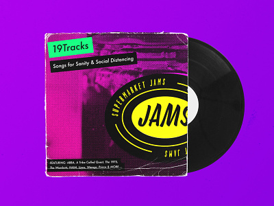 19 Tracks: Supermarket Jams color design jam jamming lettering mockup music music art playlist supermarket typography vinyl vinyl record