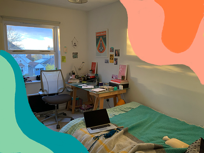 Home Studio! blob designer illustration knitting procreate room tour studio wfh work from home