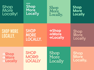 Shop More Locally | Type & Colour brand brand design branding color design grocery identity independent indie local local business logo maker market shop type typography vector