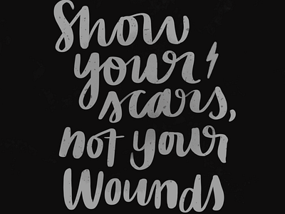 Show your scars not your wounds brush lettering calligraphy cursive harry potter lettering letters lightning procreate quote scar script type typography wound