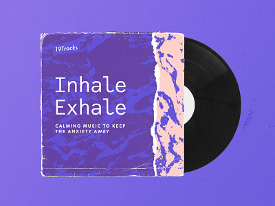 19Tracks | Inhale/Exhale album art album cover art anxiety brand breathing calm chill collage color illustration meditation mental health music pattern playlist type typography