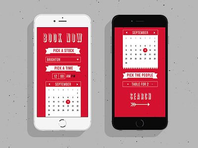 Booking Widget app booking calendar critique dropdown iphone restaurant ui ux website wip