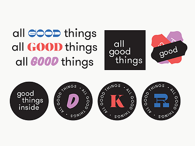 All Good Things Brand Concept brand collective color dynamic logo etsy identity logo shop sticker type typography