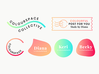 Colourspace Collective Brand Concept brand cmyk color design gradient identity logo rgb shop sticker type typography