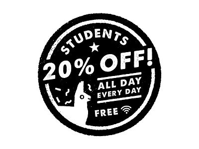 Student Discount Badge brand burrito college logo marque mexican piñata restaurant student tacos university wifi