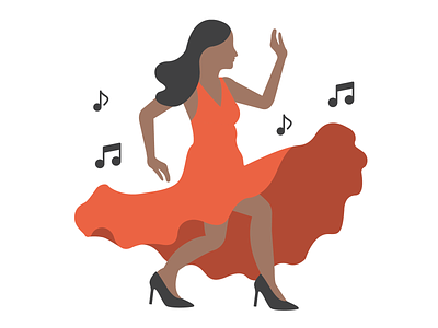 Salsa Dancer charity dance dance music dancer dress emoji high heels icon illustration latin probono salsa salsa dancer tango