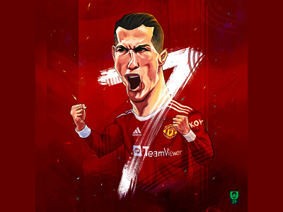 Cristiano Ronaldo 2d adobe caricature cartoon design digitalart graphic design illustration photoshop procreate ziapriom