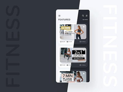 Fitness App Interaction animated animation app dark mode dark theme exercise fitness fitness app invision ios iosdesign mobile mockup night mode prototype sketch ui uidesign uxdesign workout