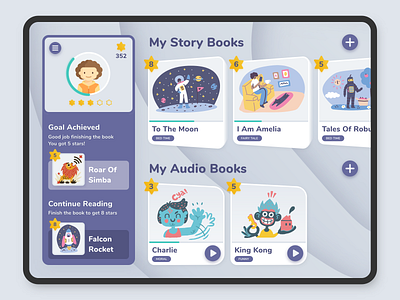 Kids Book Reading iPad App (WIP) app app concept app design audiobook book illustration invision ios iosdesign ipad ipad pro kids kids book mockup reading sketch storybook ui uidesign uxdesign