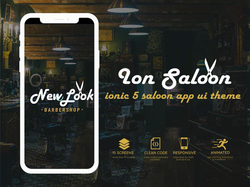 Ion Saloon - ionic 5 barbershop ui theme barbershop ionic ionic framework ionic4 salon theme ui