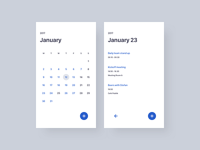 Calendar 038 agenda app calendar daily dailyui design minimal mobile ui ux