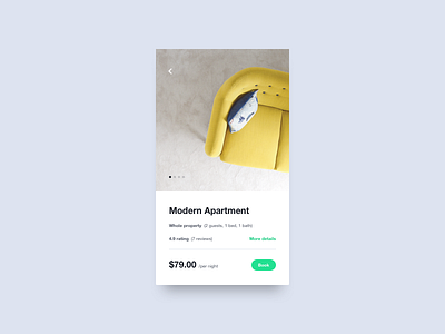 Accommodation Marketplace apartment app booking interface minimal mobile renting room simple travel ui ux