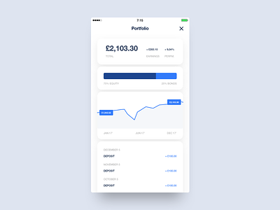 Investment Platform app clean finance interface investment minimal mobile ui ux