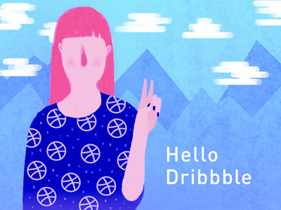 Hello Dribbble clouds debut first shot hello dribbble illustration texture