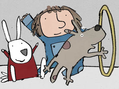 New Friend Old Tricks bunny childrens story dog illustration jump rabbit