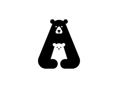 Mamabear Re-edit animal bear illustration logo mama mother negative