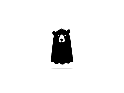 ghostly bear bear black character design floating game ghost logo