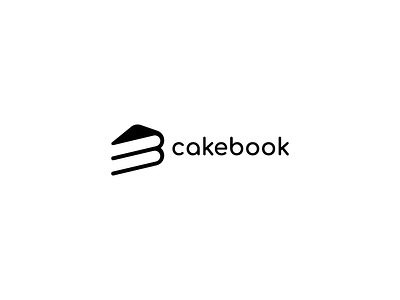 cakebook book cake design logo minimalist negative simple