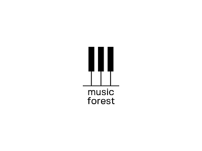 music forest design forest logo minimalist modern music piano simple