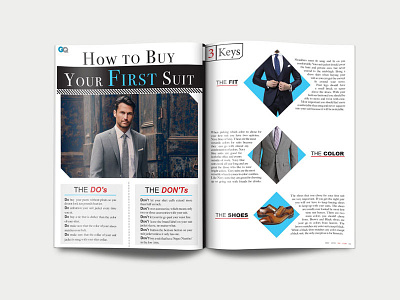 GQ Magazine Spread design layout magazine publication