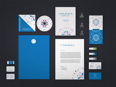 UNABARA Collateral brand design identity layout marketing