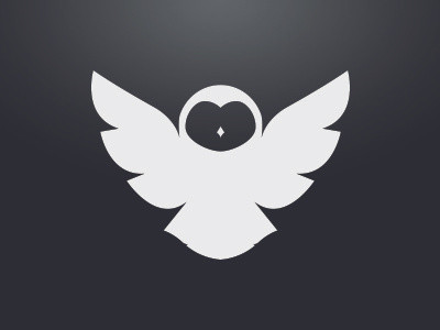 Owl logo mark owl wings