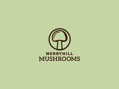 Merryhill Mushrooms Logo circle green hill logo mushroom