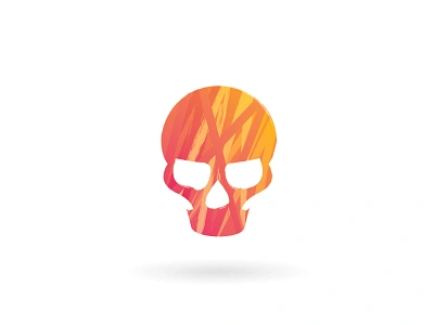 Skull Boredom II colour gradient illustrator logo paint skull