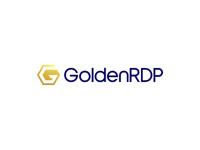 GoldenRDP Logo branding combination mark design gold graphicdesign identity letterform lettering lettermark logo minimal rdp typeface typography vps vps hosting