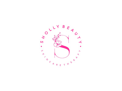 Sholly Beauty Skincare Therapy beauty branding cosmetics design elegant flat graphicdesign identity illustration ladies lettering lettermark logo minimal pink simplicity skincare typography unique woman