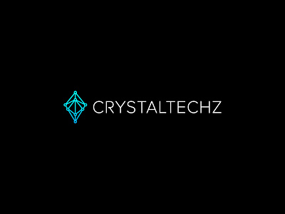 Crystaltechz Logo branding developer flat gradient icon identity logo logomark minimal typography ui vector web web developer website design