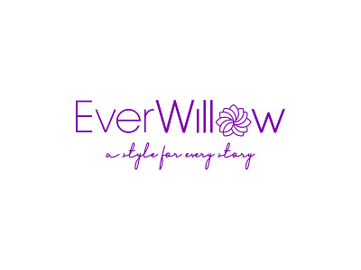EverWillow Logo branding design fashion identity illustration lettering lettermark logo minimal style typography vector
