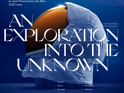 'An Exploration Into the Unknown' graphic design layout typogaphy